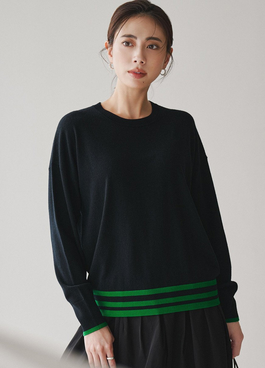 配色設計針織上衣